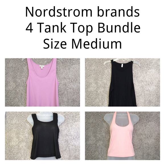 Nordstrom 4 Top Bundle Size M Open Edit Zella FP BP Summer Tanks - Picture 1 of 6